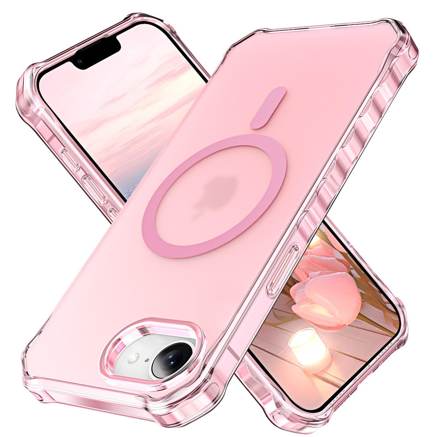 Colorful Matte Clear Strong Magnetic Four Corner Slim PC Phone Case For iPhone 16ProMax 16 15 14 13 12 Transparent Skin Feel Bumper Shockproof Hard Full Cover