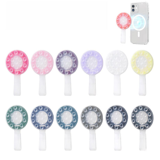 Multi-function Clear Silicone Holder Strong Magnetic Wall Bracket Case for Magsafe for iPhone 16 15 14 13 12 Pro Max for Samsung S25 S24 S23 Smart Phone Magnetic Case Stand Cover