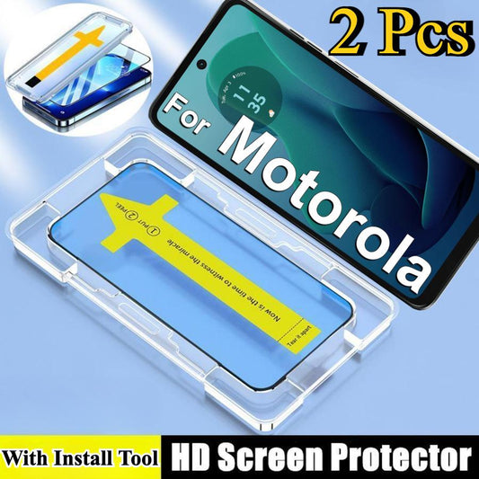 2pcs Easy Install Tool Accessories Tempered Glass For Motorola MOTO G55 G54 G53 G84 G64 G35 G45 Screen Protector Film