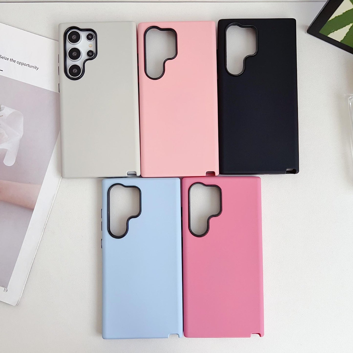 Matte Liquid Silicone Slim Phone Case For Samsung S25Ultra S24 S23 S22 Skin Feel PC Shockproof Soft Full Cover