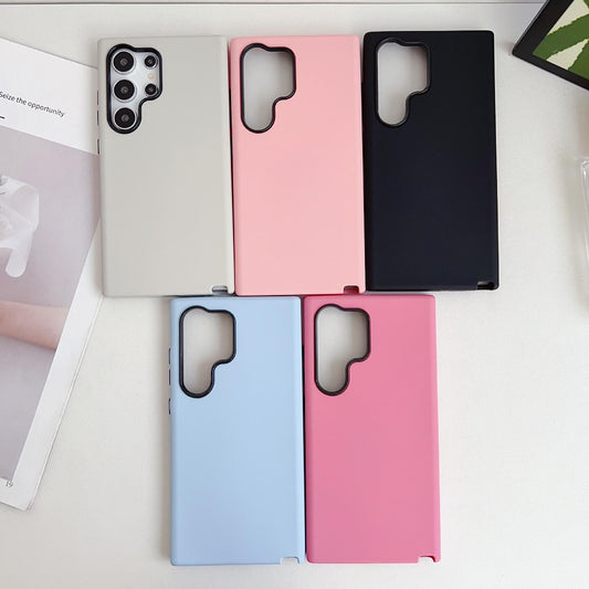 Matte Liquid Silicone Slim Phone Case For Samsung S25Ultra S24 S23 S22 Skin Feel PC Shockproof Soft Full Cover