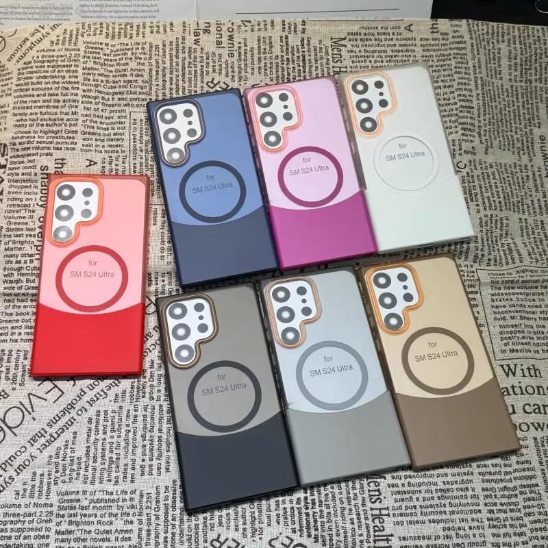 Matte Clear Fission Magnetic Two-tone Slim PC Phone Case For Samsung S25Ultra S25 S24 S23 S22 Transparent Skin Feel Bumper Shockproof Hard Full Cover