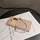 For Samsung S25Ultra S24 S23 S22 Case With Pearl Wristband, Gradient Woven Pattern Fabrics Wallet Shockproof Card Slot Hard Full Cover