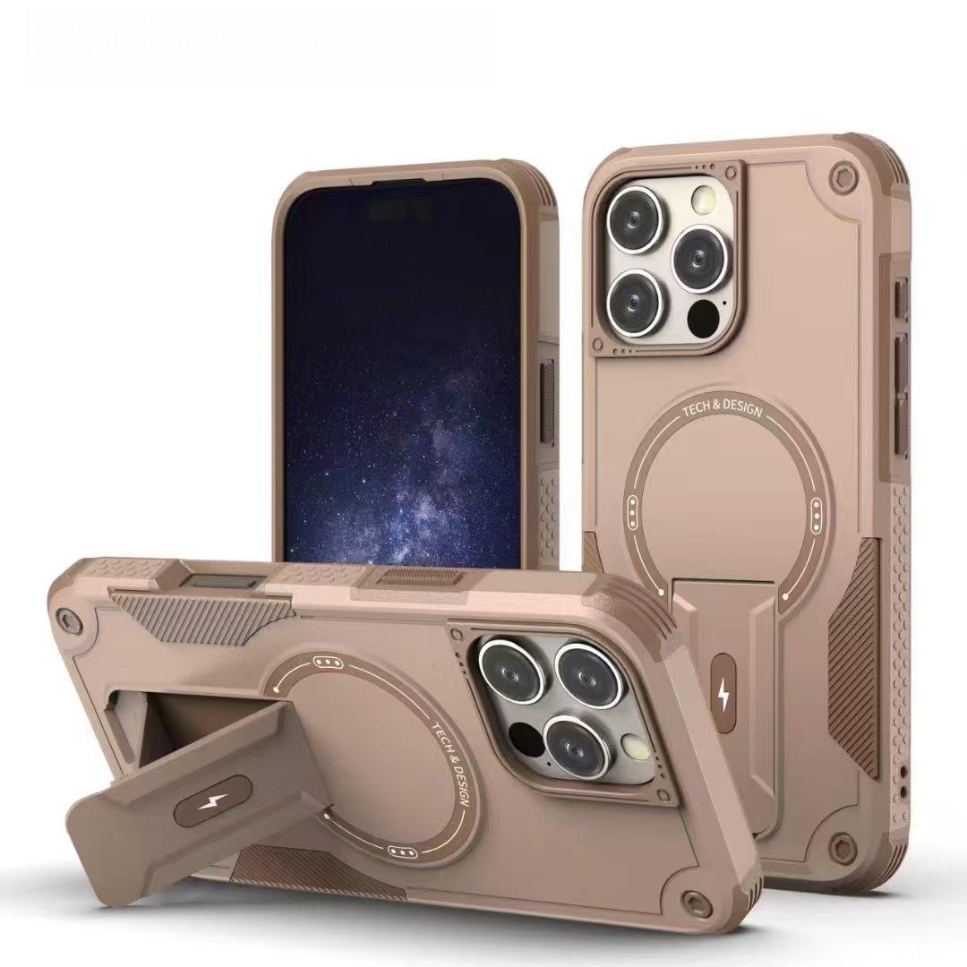 Anti-Dust Anti-Fall Heavy Duty Protection Shockproof Magnetic Phone Case With Kickstand for iPhone 16ProMax 16 15 14 13 12 11 Bumper Matte Hard Cover