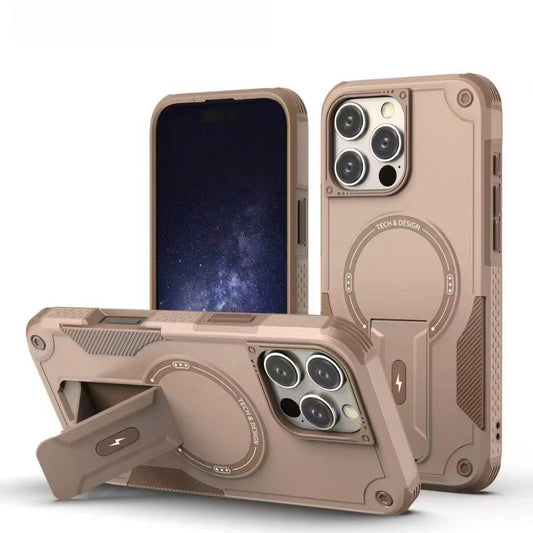 Anti-Dust Anti-Fall Heavy Duty Protection Shockproof Magnetic Phone Case With Kickstand for iPhone 16ProMax 16 15 14 13 12 11 Bumper Matte Hard Cover
