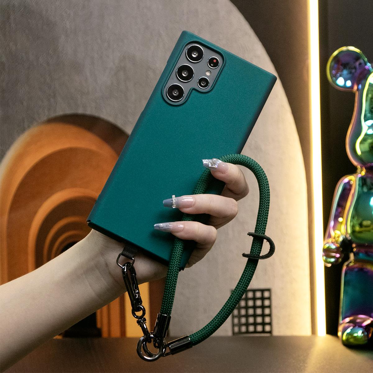 Ultra Thin Sandstone Matte Case with Multifunctional Climbing Rope For Samsung S25 S24 S23 S22 S21 Note20 Full Protective Hard Back Cover
