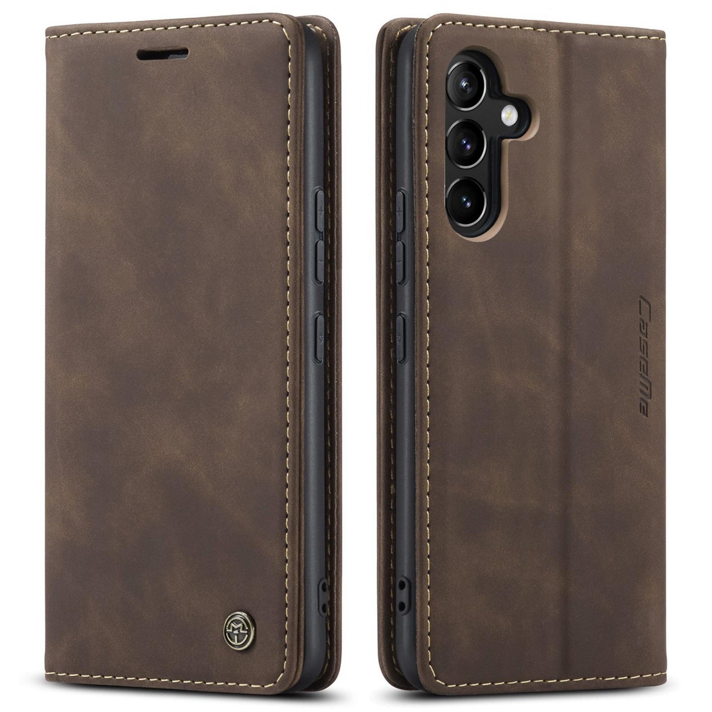 For Samsung A14 A15 A16 A24 A25 A26 A34 A35 A36 A53 A54 A55 A56 Case With Card Holder, Matte Wallet Case For Women Men, Durable Faux Leather Kickstand Magnetic Clasp Shockproof Phone Case