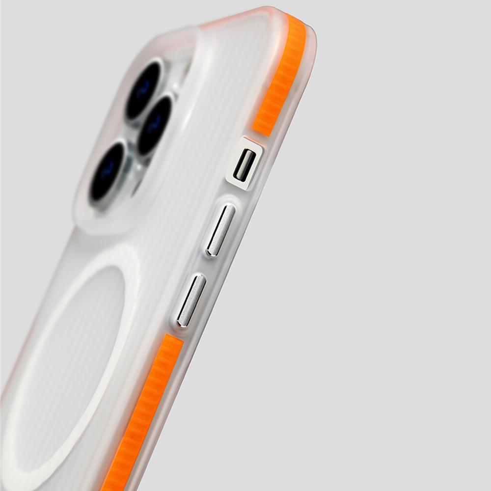 Corrugated Transparent Matte Magnetic Wireless Charger Phone Case For iPhone 16 15 14 13 Pro Max Armor Bumper Shockproof Cover