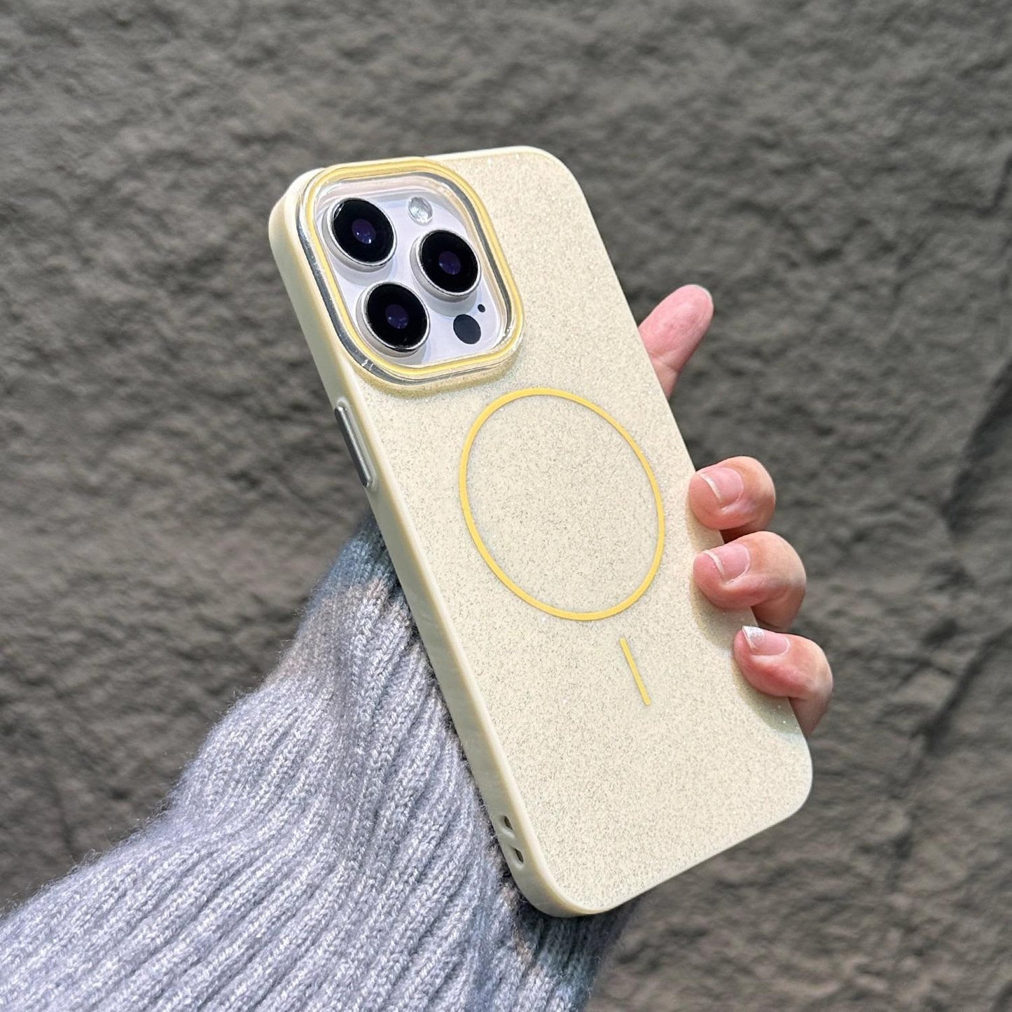 Glitter Thin Ring Magnetic PC Slim Phone Case For iPhone 16ProMax 15 14 13 12 11 Shockproof Hard Full Cover
