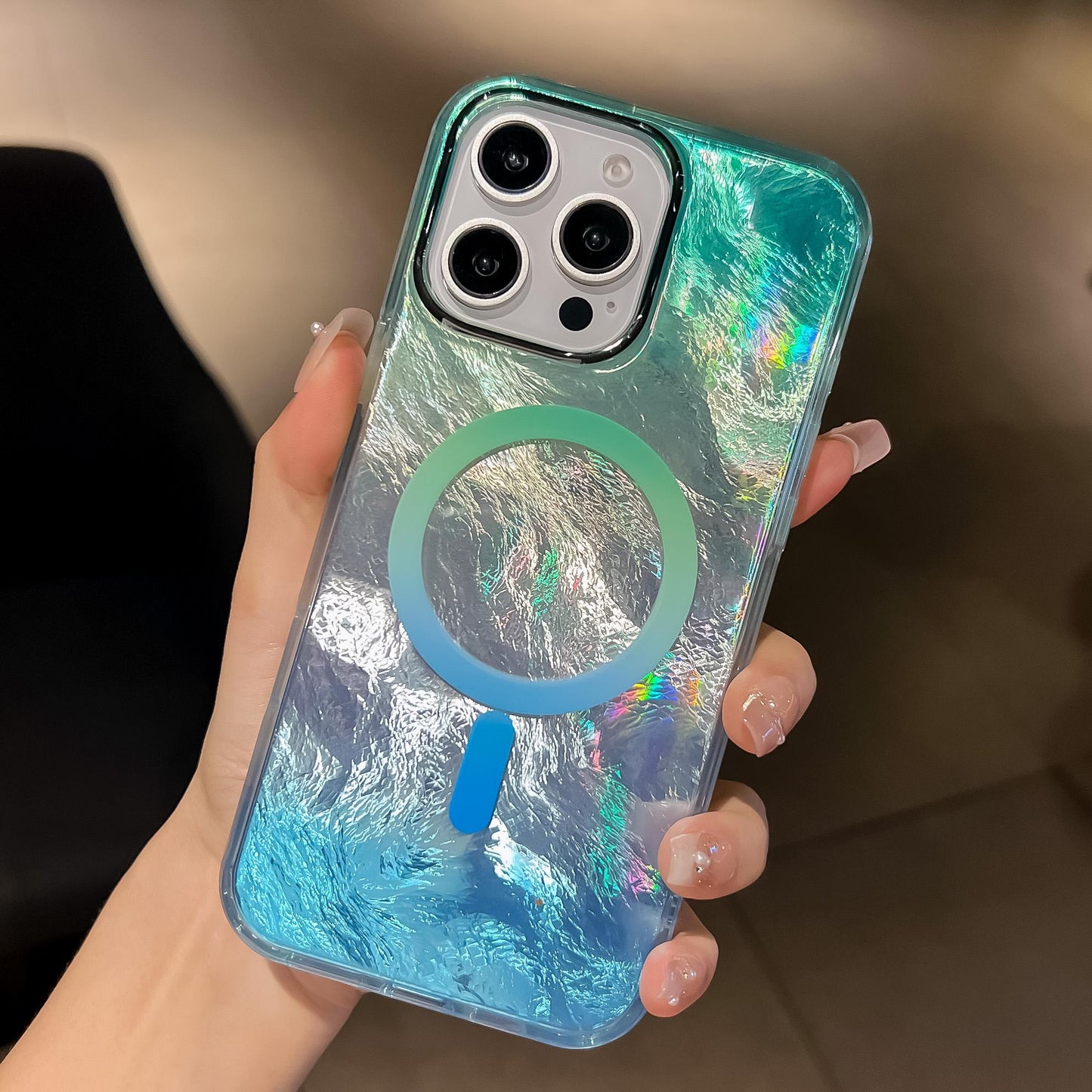 Glacier Texture Magsafe Wireless Charging Case For Samsung S25 S24 S23 S22 Ultra Plus FE Gradient Magnetic Back Cover