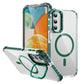 HD Transparent Anti-Dust Four Corner Anti-Fall Bumper Shockproof Strong Magnetic Phone Case With Metal Camera Kickstand for Samsung S25Ultra S24 S23FE S23 A14 A15 A25 A35 A54 A55