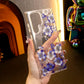 Clear Phone Case Compatible for Samsung S25 S25Plus S25Ultra S24 S24FE S24Plus S24Ultra With Flowers, Shockproof Glitter Plating Floral Design Hard Back Cover Phone Case