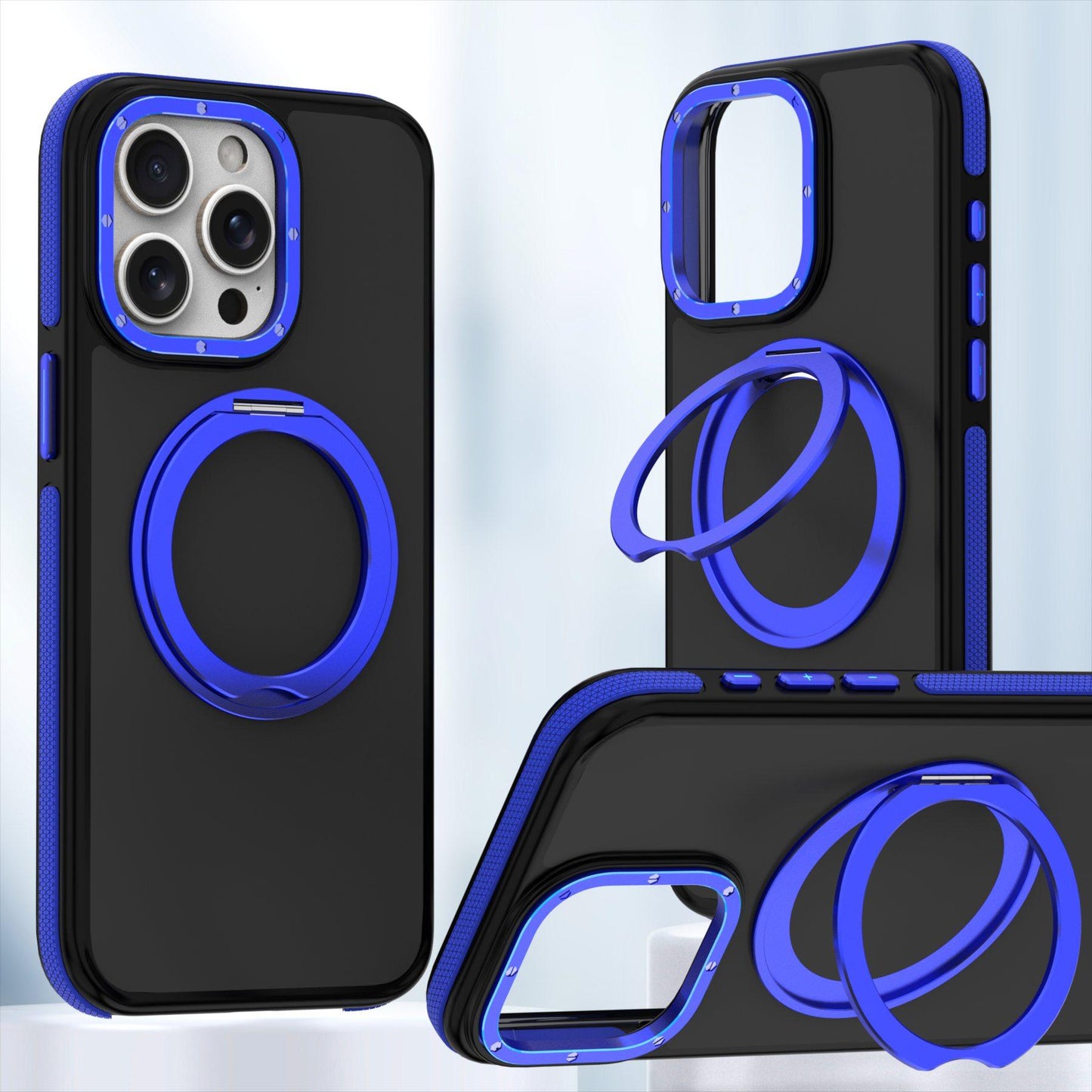 For Samsung S25 S25+ S25Ultra S24 S23 Strong Magnetic Phone Case, Metal 360 Degree Rotation Kickstand Protection, Elegant Matte Case Support Wireless Charging Shockproof Bumper Hard Full Cover