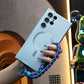 For Samsung S25 S24 S23 S22 FE Plus Ultra Phone Case, Metallic Paint Magnetic Soft Glossy Slim, Full Camera Cover Support Wireless Charging With Woven Wristband