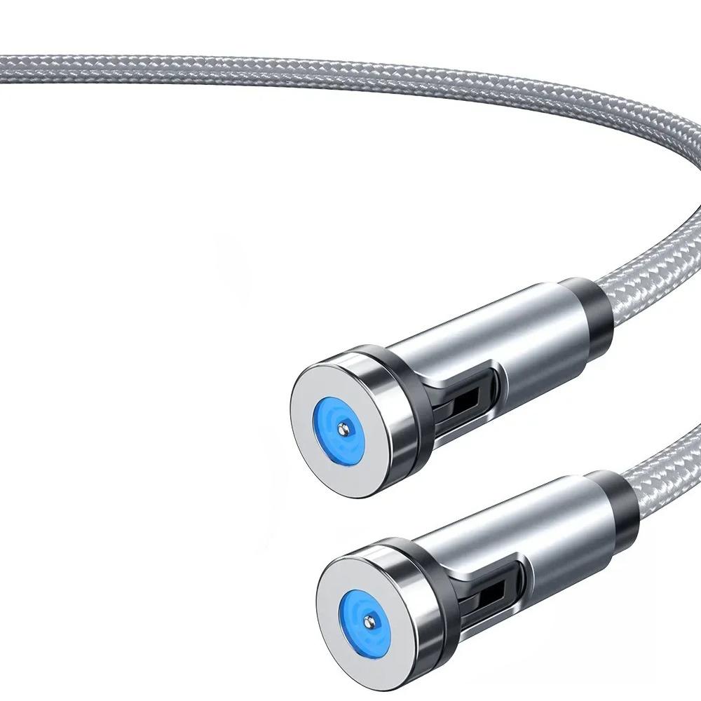 1m/2m/3m Magnetic Charging Cable 540° Rotating Magnetic Phone Charger Cable - 90° Angle Connector, Nylon-Braided Cords For iPhone For Samsung Smart Phone Accessories