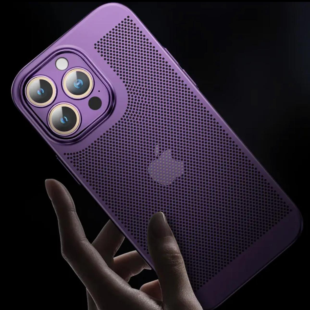 Ultra Slim Plating PC with Len Protector Cooling Phone Case For iPhone 16ProMax 15 14 13 12 Shockproof Hard Full Cover