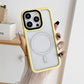 Two-tone Macaron Acrylic Transparent Magnetic Len Protection Phone Case For iPhone 16ProMax 15 14 13 12 11, Hard Shockproof Full Cover