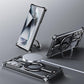 For Samsung S25Ultra S24Ultra S24+ S24 Aluminum π Shape Phone Case with Metal 360 Rotating Kickstand, Anti-Fall for Magsafe Shockproof Frameless Support Wireless Charging Hard Full Cover