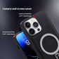 Luxury Full Leather Glossy Kickstand Phone Case For Magsafe For iPhone 16ProMax 16 15 14 13 12 11 Metal Ring Magnetic Metal Holder Shockproof Stand Back Cover