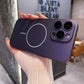 Slim Matte Fine Ring Metallic Glossy Strong Magnetic PC Phone Case For iPhone 16ProMax 16 15 14 13 12 11 Hand Feel Hard Full Cover