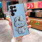 Cute Rabbit Mirror Stand Plating Phone Case for Samsung S25Ultra S25Plus S25 S24Ultra S24Plus S24 S24FE