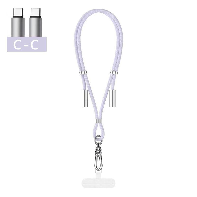0.3M 1.2M 1.6M PD 60W Fast Charging TYPE C to TYPE C For Samsung S25Ultra S24 2 IN 1 Cell Phone Lanyard Charger Cable for iPhone 16ProMax 16 15 Pro Max C-L Cross-body Strap Mobile Phone Lanyard