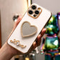 For iPhone 16 15 14 13 12 11 XR XSMax X/XS Phone Case, Love Heart Mirror, Plating Electroplate Luxury Elegant Case Camera Protector Shockproof Soft Cover