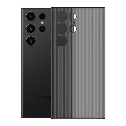 Corrugated Patter Matte Clear Ultra-thin Light Hard Slim Polycarbonate Transparent Phone Case for Samsung S25Ultra S25 S24 S23 Full Cover