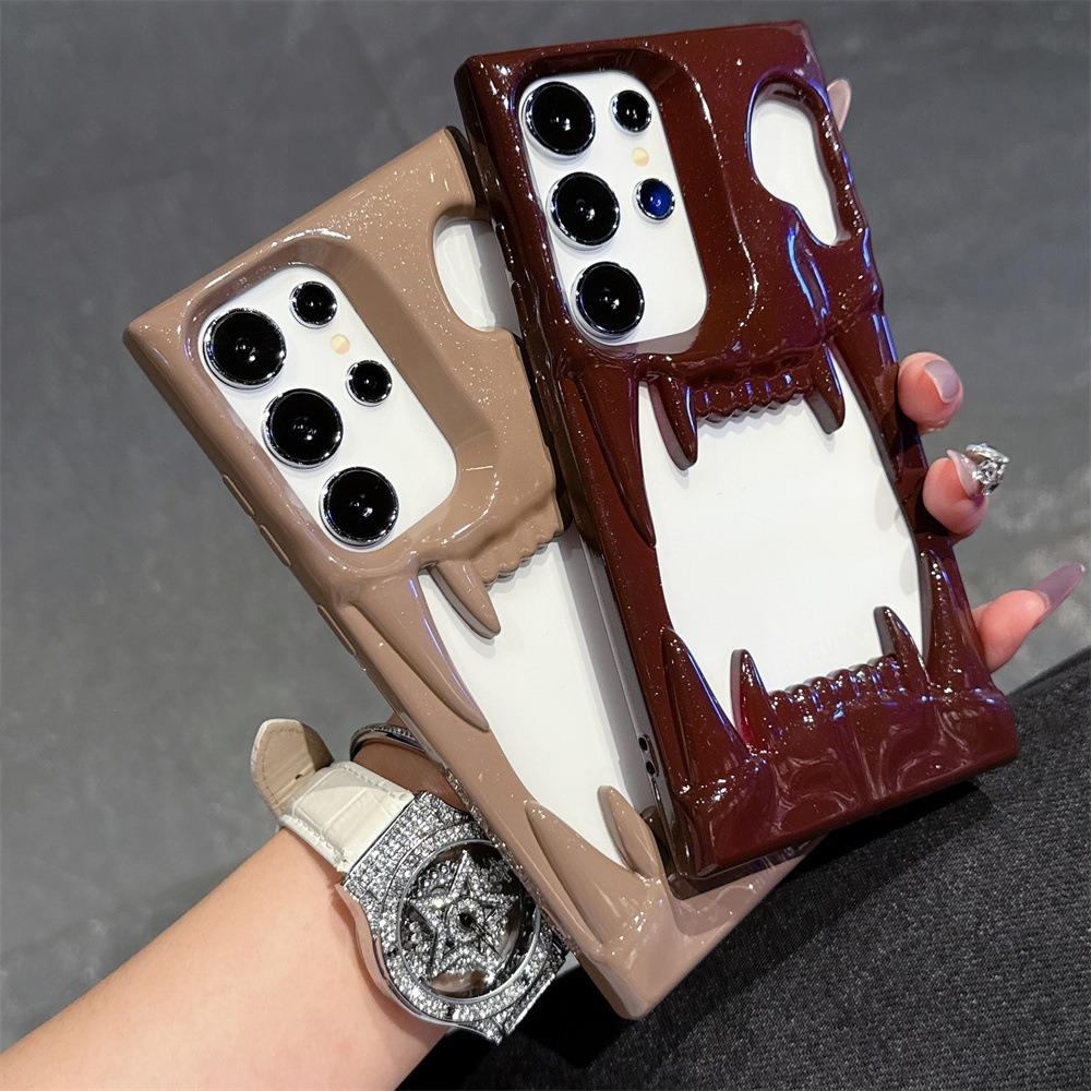 For Samsung S25Ultra S25+ S25 S24Ultra S24+ S24, Fancy Shape Cool Skull Matte Plating Hollow Heat Dissipation Case Cooling Soft Back Cover
