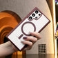 Transparent Magnetic Shockproof Hard Phone Case For Samsung Galaxy S25 S25Plus S25Ultra S24 S24FE S24Plus S24Ultra Silicone Candy Color Edges Clear Acrylic Cover