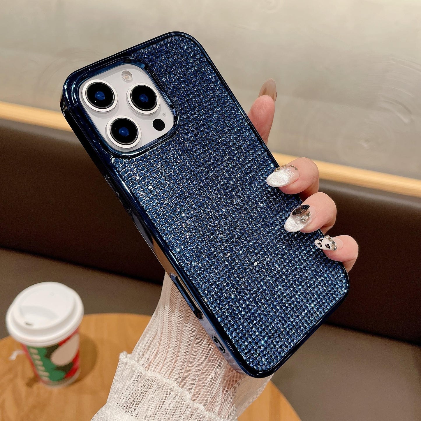 Luxury Rhinestone Glitter Plating Slim PC Phone Case For Samsung S25Ultra S24Ultra S23Ultra Hard Full Cover