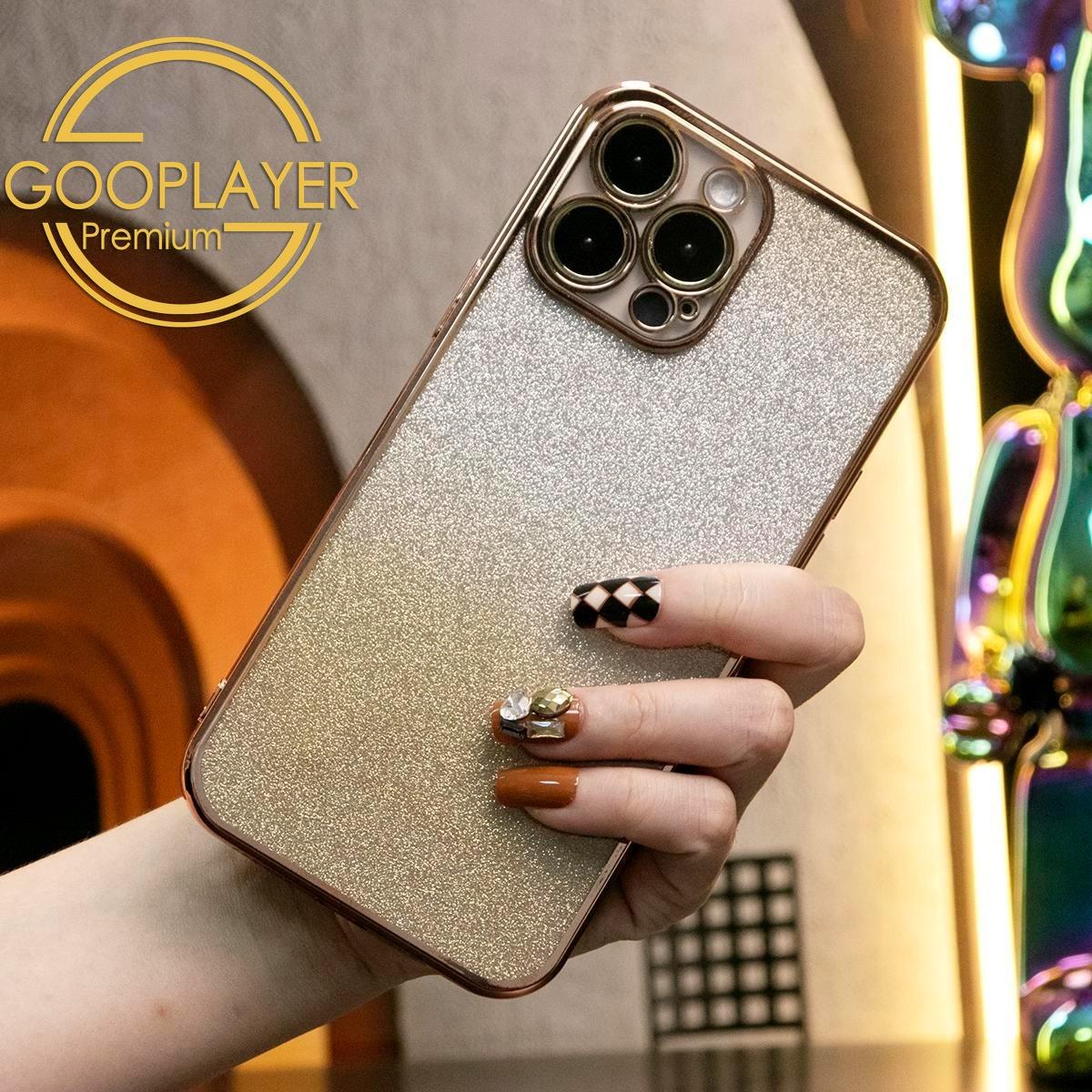 For iPhone 16 15 14 13 Pro Max Phone Case, Clear Gradient Glitter TPU Luxury Plating Slim Soft Full Cover