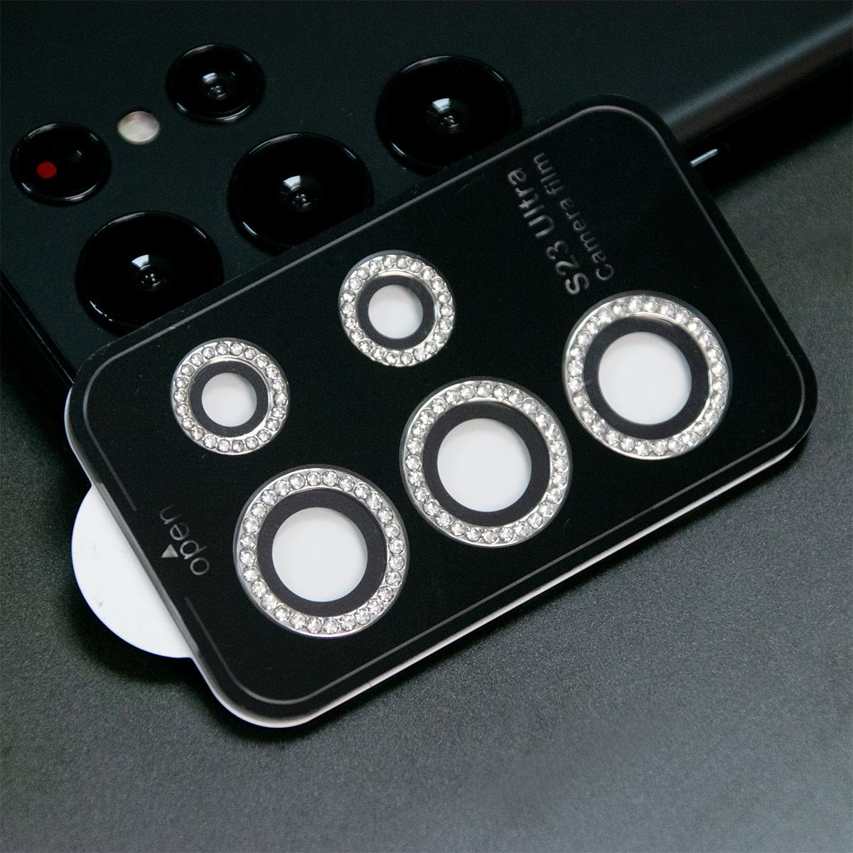 Diamond 9H Tempered Glass Camera Lens Protector Alloy Ring Cover for Samsung Galaxy S25 Ultra S24 Ultra