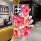 For Samsung S25 S24 S23 S22 A34 A35 A53 A54 A55 Note20Ultra Phone Case, Luxury Elegant Colorful Rainbow Butterfly Flower Oil Painting Metal Camera Frame Anti-drop Hard Shockproof Full Cover