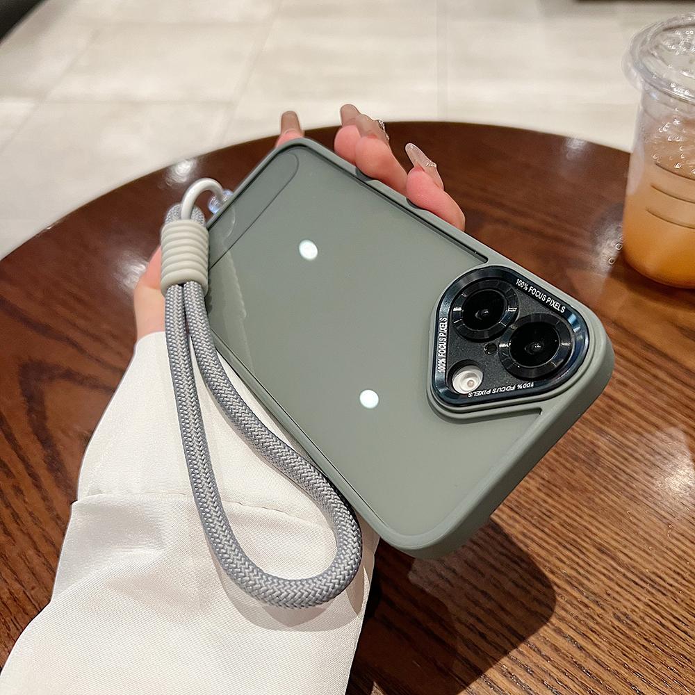 Colorful Crystal High Definition Clear Magnetic Phone Case with Woven Wristband For iPhone 16ProMax 16 15 14 13 12 11 Pro Max Plus Transparent HD Len Protection Hard Full Cover