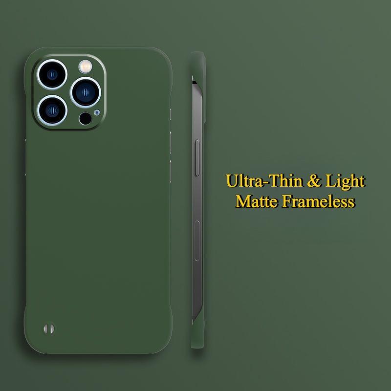Matte PC Ultra-Thin Light Frameless Phone Case For iPhone 16ProMax 15 14 13 12 11 XR X/XS XSMax Skin Feel Hard Full Cover