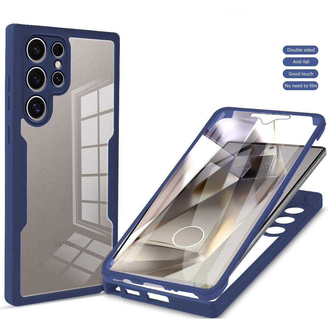 For Samsung S25Ultra S25 S24 S23 S22 S21FE A16 A26 A36 A56 Phone Case, Double Side 360 Full Protection, HD PET Screen Protector Acrylic Shockproof Hand Feel Hard Full Cover