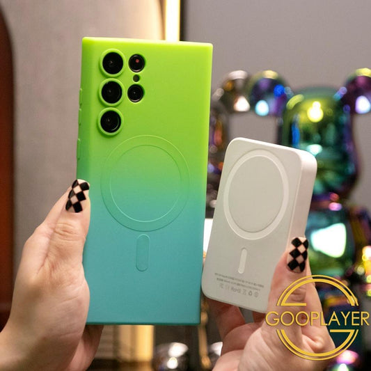 Gradient Color Magnetic Wireless Charge Matte Case For Samsung Galaxy S25 Ultra S24Ultra S24FE S24 Plus