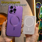 For iPhone 16 15 14 13 Pro Max Phone Case, Metallic Glossy TPU Magnetic Built-in Camera Protector Plating Support Wireless Charging Slim Soft Full Cover