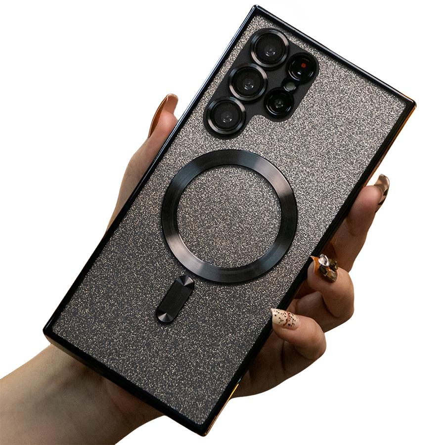 Glitter Gradient Magnetic Wireless Charge Transparent Soft Phone Case For Samsung A15 A25 A35 A55