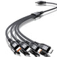 1.2m/2m 6A 4in1 One Drag Four Fast Filling Line Cable Aluminum Alloy + Two-color Braided Thread Fast Charging IP Type-C Android Universal