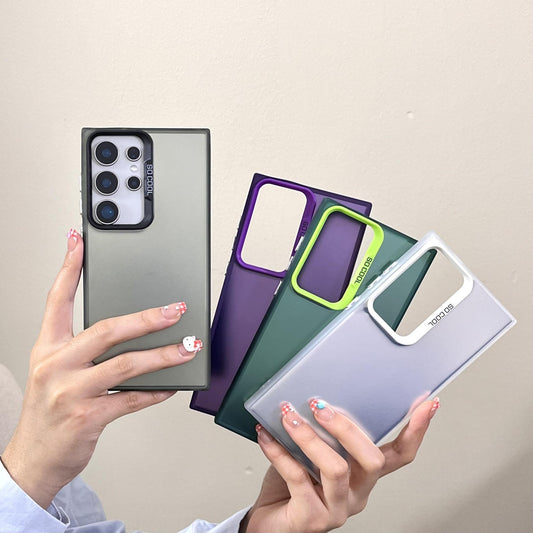 Colorful Acrylic Shiny Side Plating Slim Phone Case For Samsung S25 S24 S23 S22 S21 Note20 A15 A16 A25 A26 A35 A36 A54 A55 A56 Shockproof Hard Full Cover