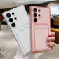 Transparent Card Slot TPU Four Corner Shockproof Phone Case For Samsung S25 S24 S23 S22 S21 Note20 A16 A15 A25 A35 A55 A06 Airbag Anti-Drop Clear Soft Full Cover