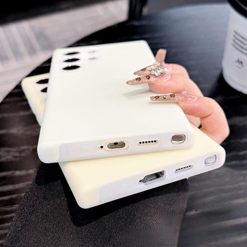 Luxury Lovely Liquid Silicone Jelly style Precision Len Protection Phone Case For Samsung S25Ultra S24FE S25 S24 S23, Soft Skin Feel Silicone Shockproof Soft Cover With Microfiber Lining