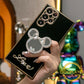 Mouse Head Mirror Pop Stand Kickstand Plating Phone Case For Samsung S25 S25Plus S25Ultra S24 S24FE S24Plus S24Ultra