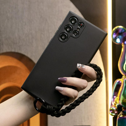 Silicone Matte Phone Case with Braided Rope Bracelet for Samsung A14 A15 A16 A24 A25 A35 A36 A53 A54 A55 Note20