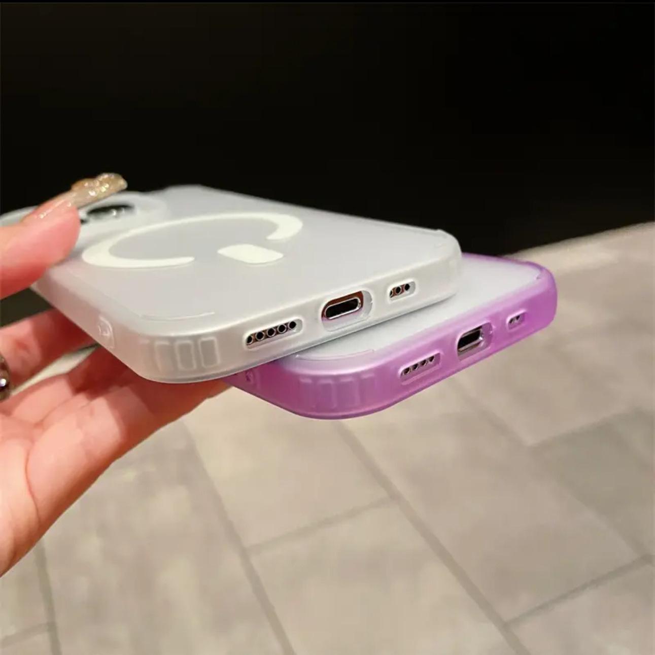 Colorful Matte Clear Macaron C Pattern Magnetic Phone Case For iPhone 16ProMax 16 15 14 13 12 11 Pro Max Plus Transparent [Not Yellowing] [Skin Feel] Shockproof Hard Full Cover
