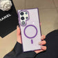 Glitter Transparent Strong Magnetic For Magsafe Phone Case For Samsung S25Ultra S25+ S25 S24Ultra S23FE S23Ultra S24 S23 Metal Frame Shockproof Bumper Acrylic Hard Cover