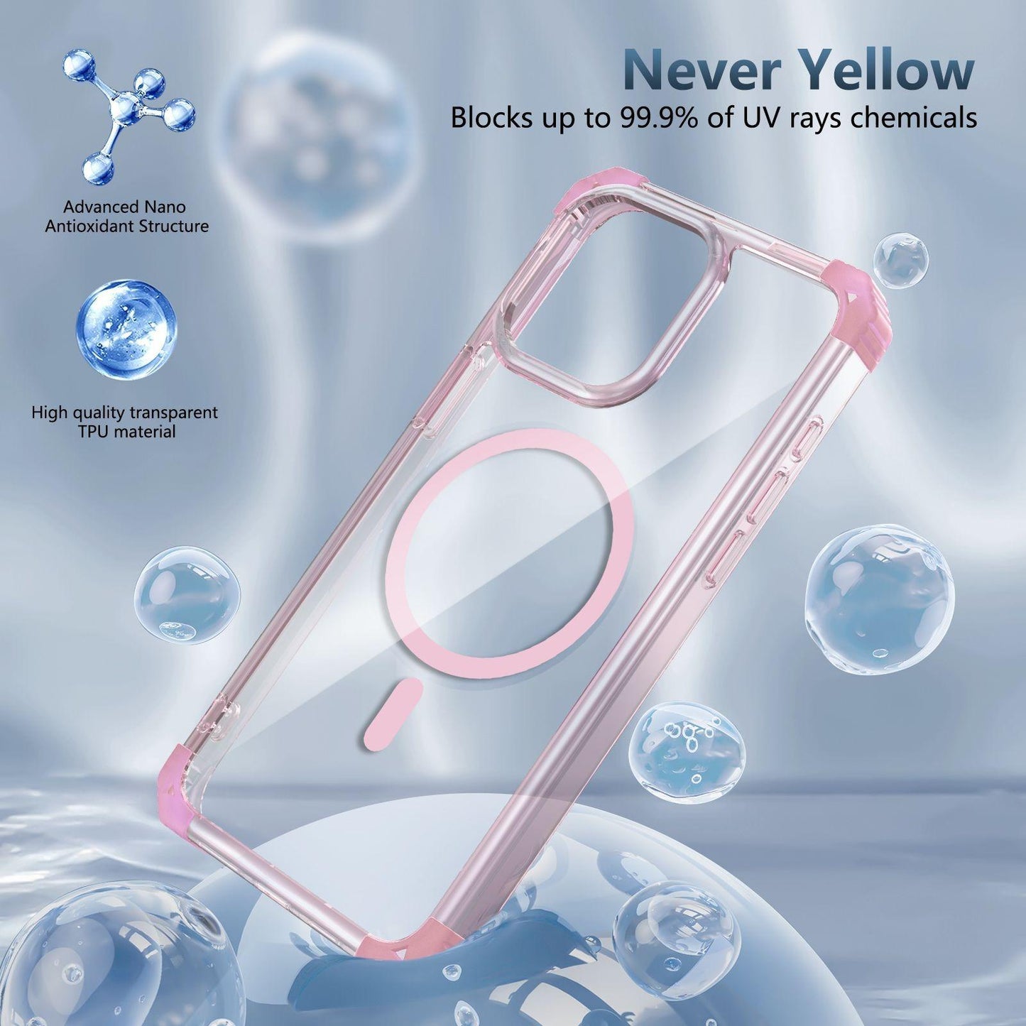 HD Acrylic Transparent Strong Magnetic High Protection Four Corner Shockproof Phone Case For iPhone 16ProMax 15 14 13 12 11 Not Yellowing Clear Hard Full Cover