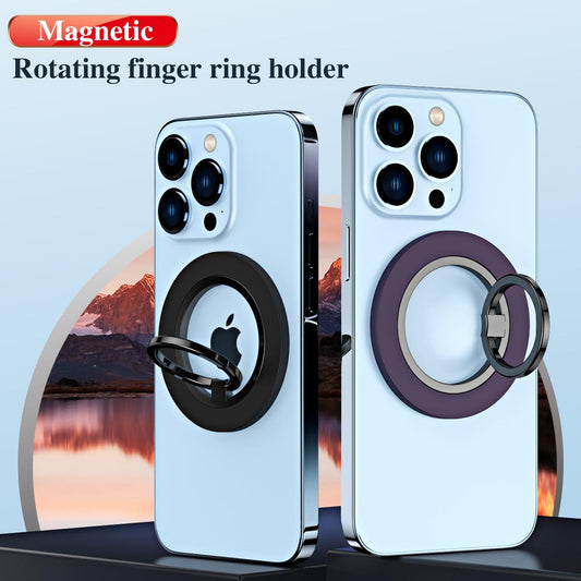 180 Degree Rotation Strong Magnetic Finger Ring Phone Holder Classy Damping Fold Stable Support Multi-angle Ring, for iPhone 16 15 14 13 12 for Samsung S25 S24 S23